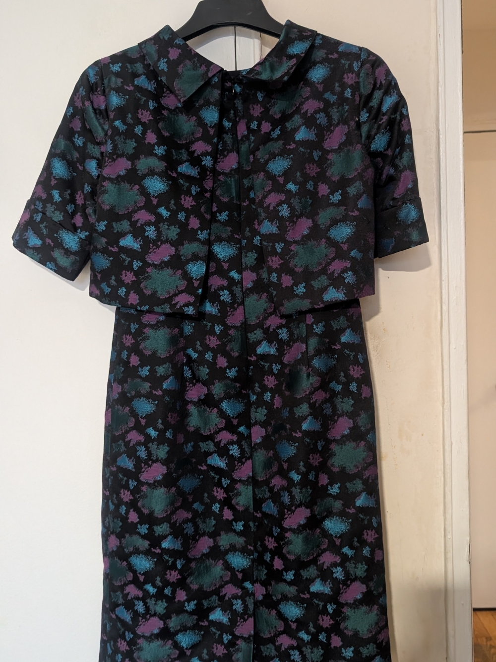 RVCA Black Midi Dress with Teal and Purple Print